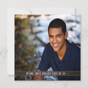 Invitación de Graduación de Foto de Niños de Cuero