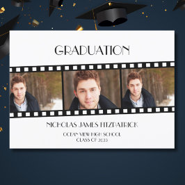 Invitación de graduación de foto de película en ti