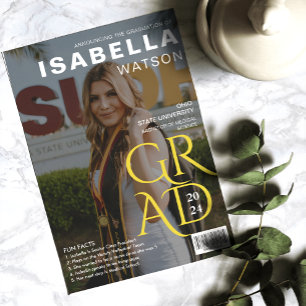 Invitación de Graduación de Foto de Portada de Rev