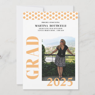 Invitación de graduación de foto de puntos de polk
