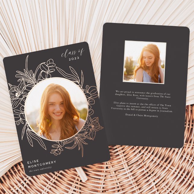 Invitación de graduación de foto de Relieve metali (Subido por el creador)