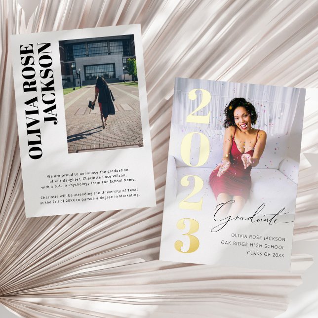 Invitación de graduación de foto de Relieve metali (Subido por el creador)