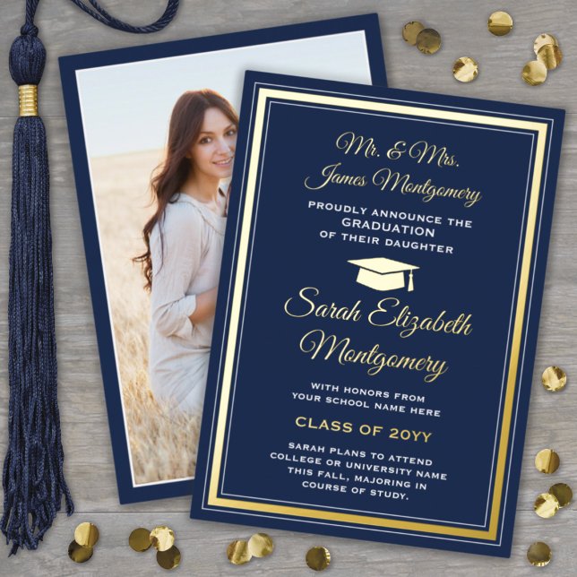 Invitación de graduación de foto de Relieve metali (Subido por el creador)