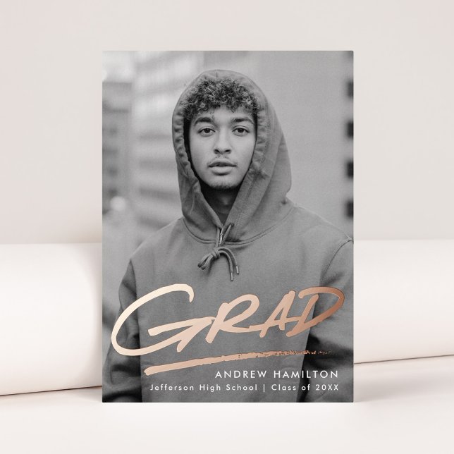 Invitación de graduación de foto de Relieve metali (Subido por el creador)