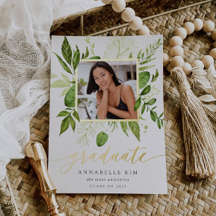 Invitación de graduación de foto de Relieve metali