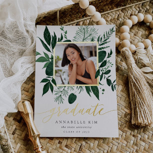 Invitación de graduación de foto de Relieve metali