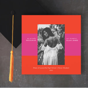 Invitación de graduación de foto de Simple Blocks 