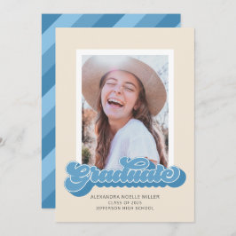 Invitación de Graduación de Foto de Vibes Retro (A