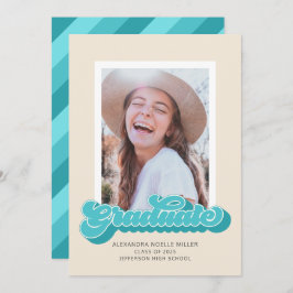 Invitación de Graduación de Foto de Vibes Retro (V