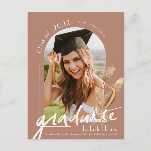 Invitación de Graduación de Foto del Arco de Grasa (Anverso)