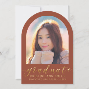 Invitación de Graduación de Foto del Arco de Oro n