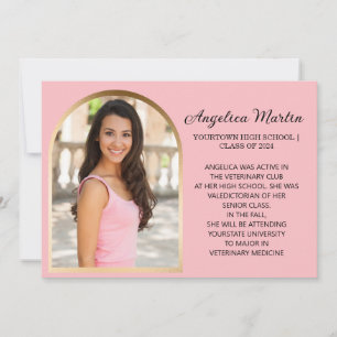 Invitación de Graduación de Foto del Arco de Oro R