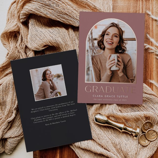 Invitación de Graduación de Foto del Arco de Relie (Subido por el creador)