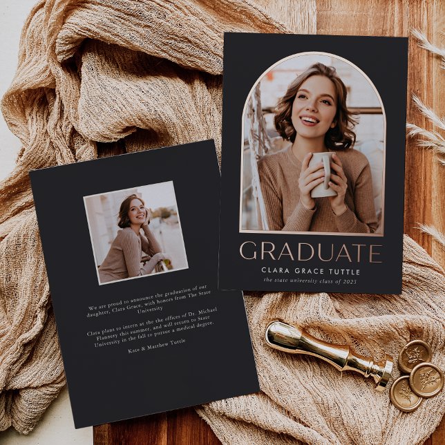 Invitación de Graduación de Foto del Arco de Relie (Subido por el creador)