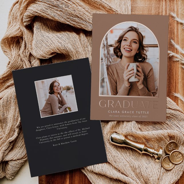 Invitación de Graduación de Foto del Arco de Relie (Subido por el creador)