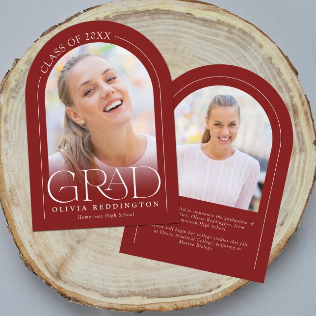 Invitación de Graduación de Foto del Arco Rojo Mod (Subido por el creador)