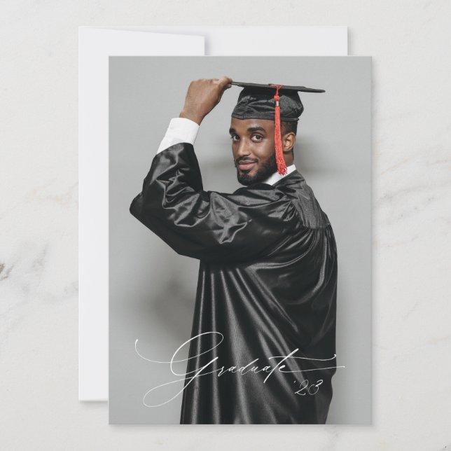 Invitación de Graduación de Foto del PRESUPUESTO D (Anverso)