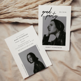 Invitación de graduación de foto en blanco y negro