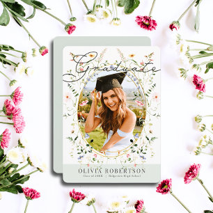 Invitación de Graduación de Foto Floral de Flor Si