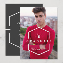 Invitación de Graduación de Foto Geométrica Grad L