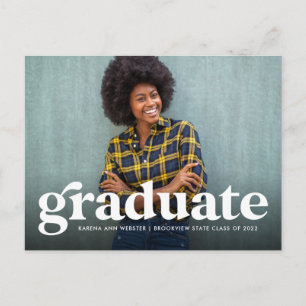 Invitación de graduación de foto horizontal retro 
