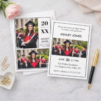 Invitación de graduación de foto informal moderna 