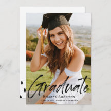 Invitación de Graduación de Foto manuscrita
