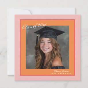Invitación de graduación de foto moderna cuadrada