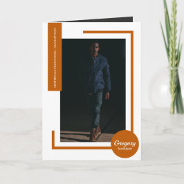 Invitación de Graduación de Foto Moderna Naranja Q