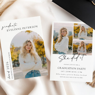 Invitación de graduación de foto moderna trendy