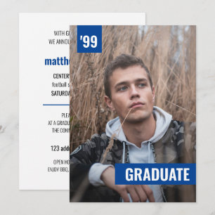 Invitación de graduación de foto moderna y audaz e