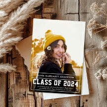 Invitación de Graduación de Foto Negrita