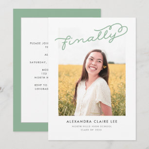 Invitación de Graduación de Foto por fin de Sage G