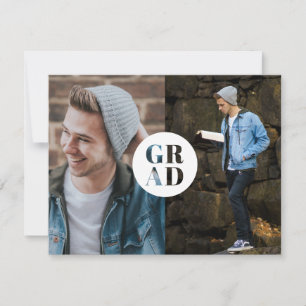 Invitación de Graduación de Foto Purpurina de Pres