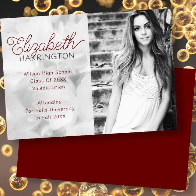 Invitación De Graduación De Foto Retrato Para Ella (Subido por el creador)