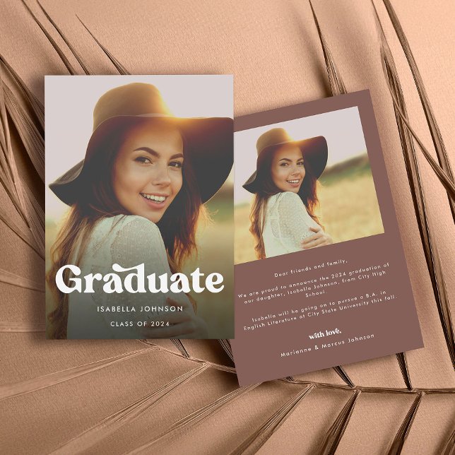 Invitación de Graduación de Foto Retro Boho (Subido por el creador)