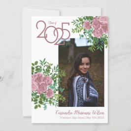 Invitación de graduación de foto rosa