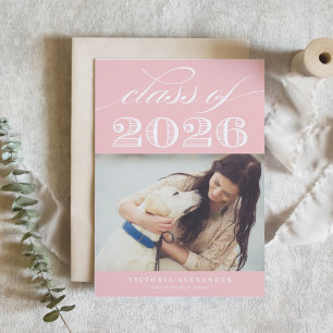 Invitación de Graduación de Foto Rosa Claro de la 