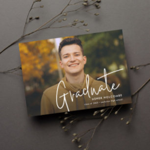 Invitación de graduación de foto simple de graduad