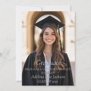Invitación de graduación de foto simple de un pers