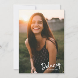 Invitación de graduación de fotografía de autograf