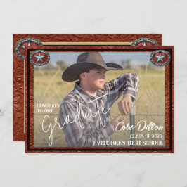 Invitación de graduación de fotografía de Cowboy d