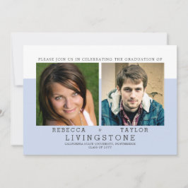 Invitación de graduación de fotografía de hermanos