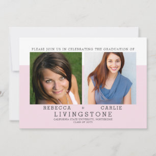 Invitación de graduación de fotografía de hermanos
