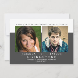 Invitación de graduación de fotografía de hermanos