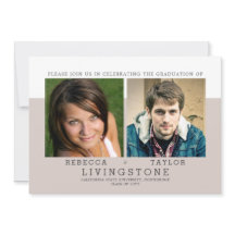 Invitación de graduación de fotografía de hermanos