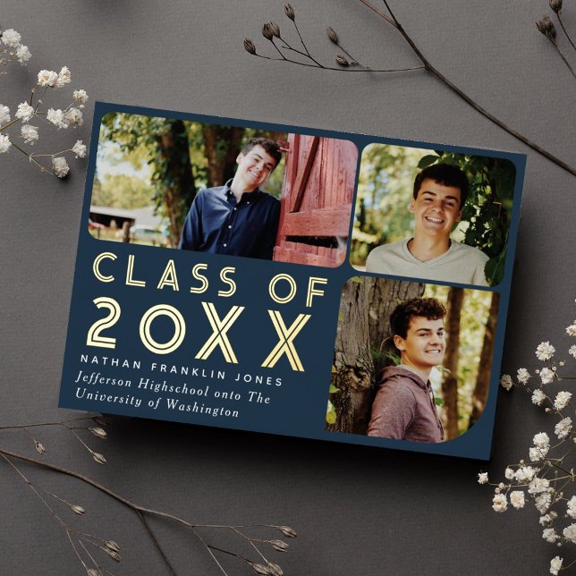 Invitación de graduación de fotografía de Moda azu (Subido por el creador)