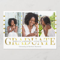 Invitación de graduación de fotografía de moda par