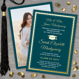 Invitación de graduación de fotografía de padres V