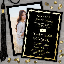 Invitación de graduación de fotografía de Relieve